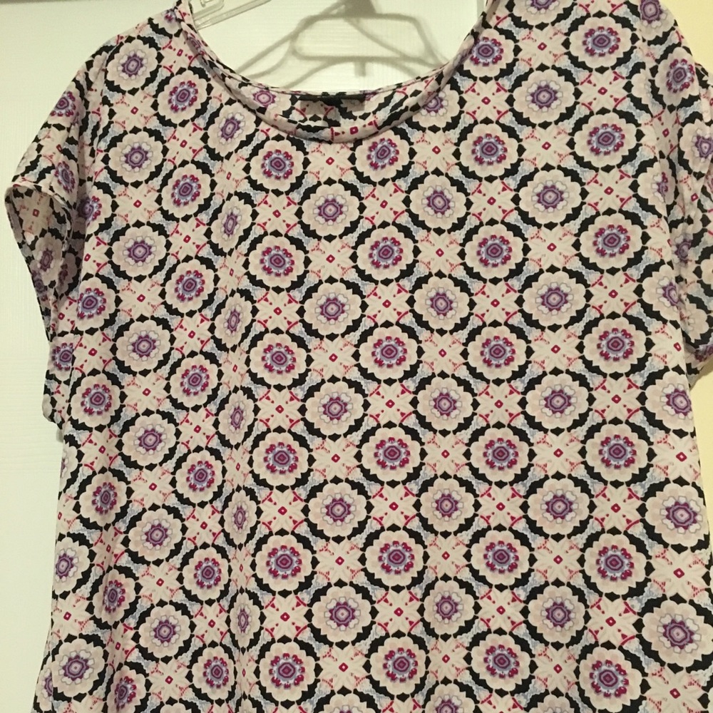 Floral Print Cap Sleeve Blouse